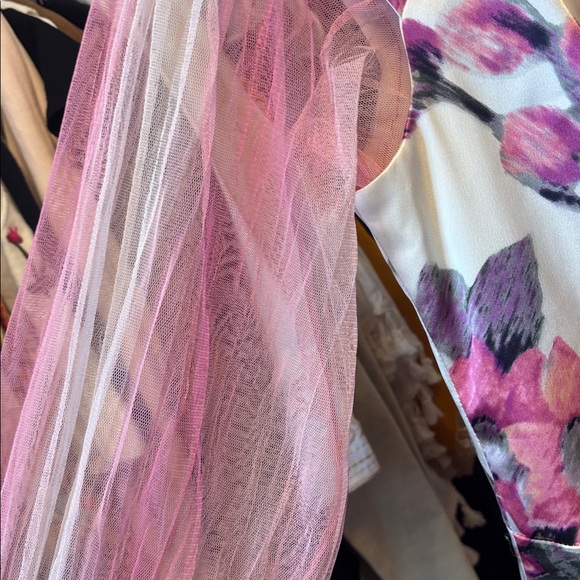 Maggy London Pink and Purple Floral Long Sleeve Dress - Picture 4 of 4